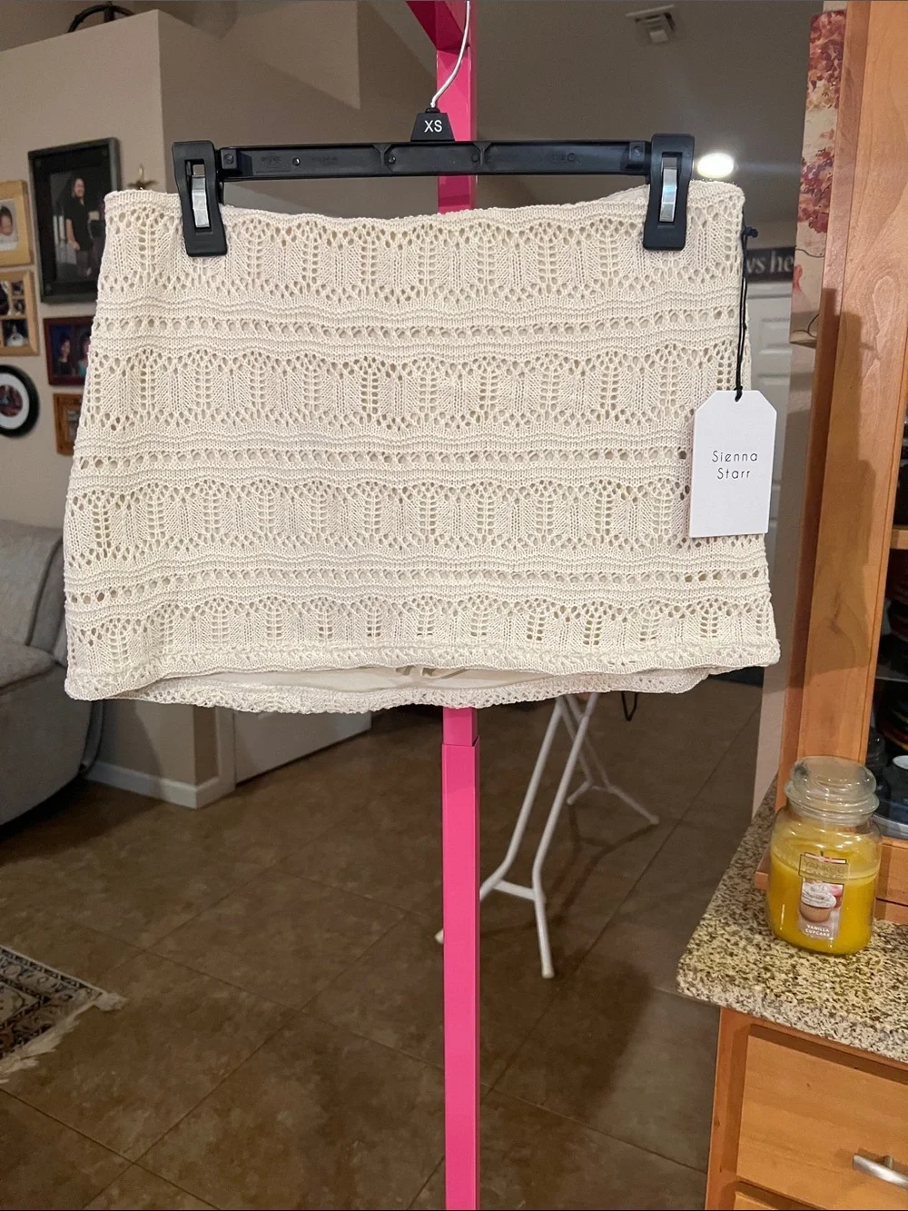 Cream Crochet Throw - Lightweight Knit Accent